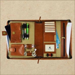 Leather Organizer Planner - Business Travel Portfolio